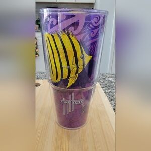 Guy Harvey Purple TERVIS Tumbler with Yellow Fish Design